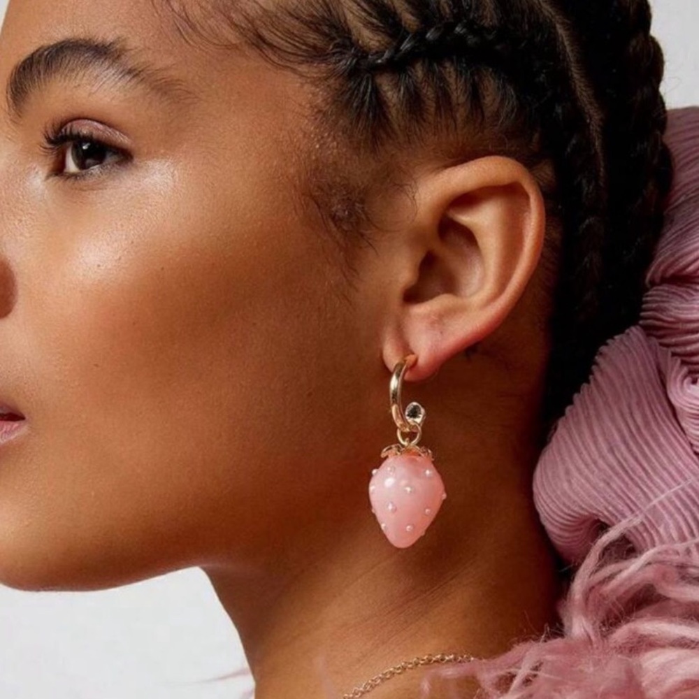 Strawberry hoop earrings